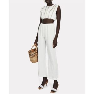 ENZA COSTA Pant Womens Small Off White Cloud Supple Canvas Easy Trouser